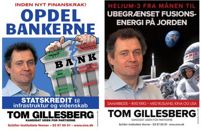 Vær fremsynet: Stem på Tom Gillesberg (København) eller de andre kandidater uden for partierne fra Schiller Instituttets Venner